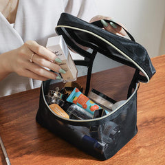 3PS Portable Transparent Mesh Travel Storage Bag Large Capacity