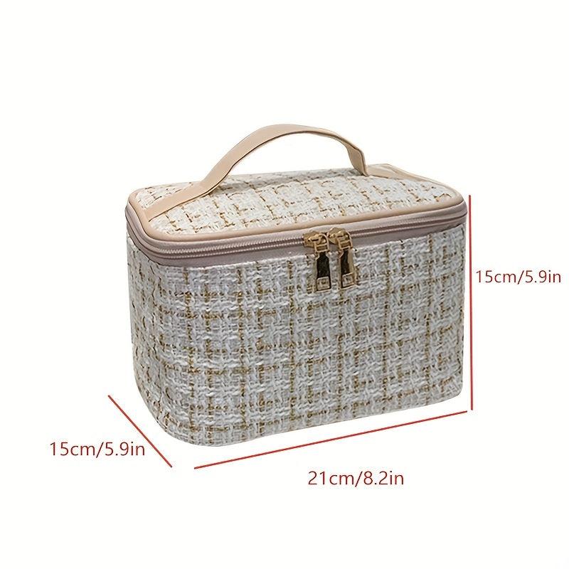 Tweed Cosmetic Satchel Bag Lightweight Toiletry Wash Bag Makeup Bag