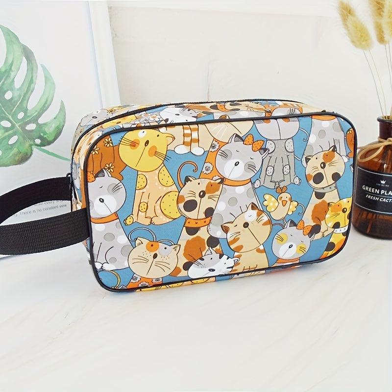 Cartoon Cats Cube Travel Cosmetics Wash Bag Waterproof Portable Storage Bag