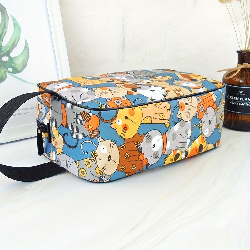 Cartoon Cats Cube Travel Cosmetics Wash Bag Waterproof Portable Storage Bag