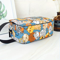 Cartoon Cats Cube Travel Cosmetics Wash Bag Waterproof Portable Storage Bag