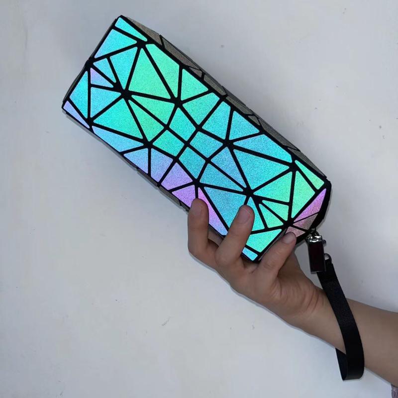 Luminous Women Cosmetic Bag Geometric Makeup Organizer