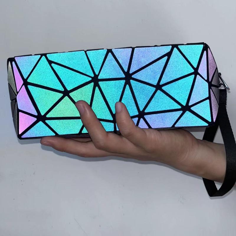 Luminous Women Cosmetic Bag Geometric Makeup Organizer