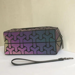 Luminous Women Cosmetic Bag Geometric Makeup Organizer