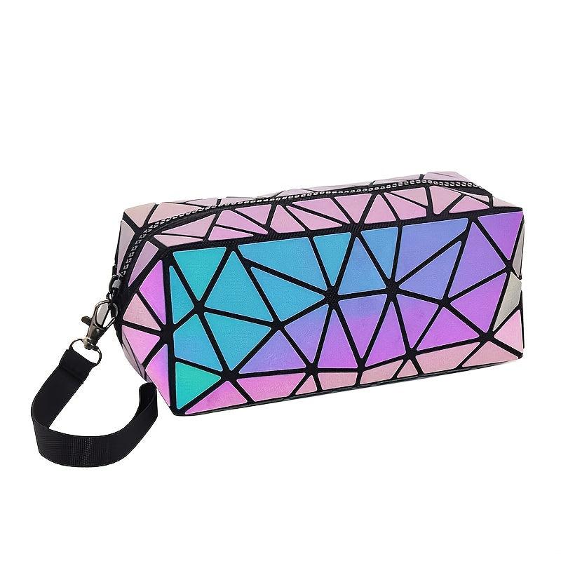 Luminous Women Cosmetic Bag Geometric Makeup Organizer