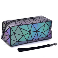 Luminous Women Cosmetic Bag Geometric Makeup Organizer