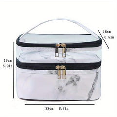 Double Layer Travel Cosmetic Case Toiletry Wash Bag