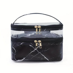 Double Layer Travel Cosmetic Case Toiletry Wash Bag