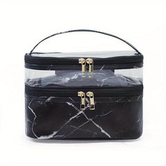 Double Layer Travel Cosmetic Case Toiletry Wash Bag