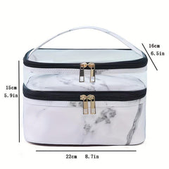Double Layer Travel Cosmetic Case Toiletry Wash Bag