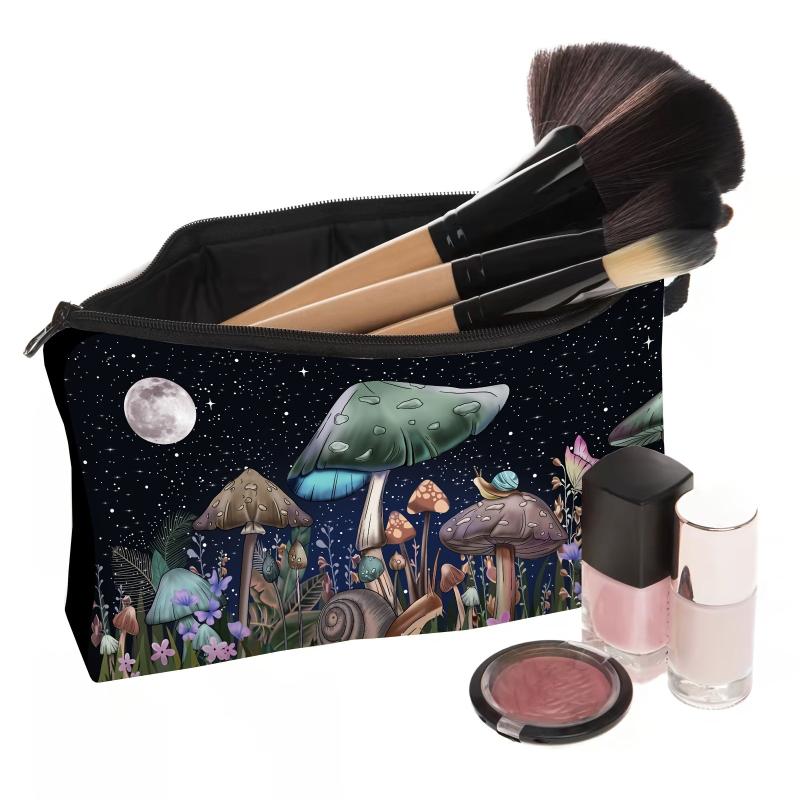 Mushrooms Print Makeup Bag Travel Storage Toiletry Bag