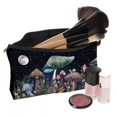 Mushrooms Print Makeup Bag Travel Storage Toiletry Bag