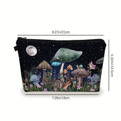 Mushrooms Print Makeup Bag Travel Storage Toiletry Bag
