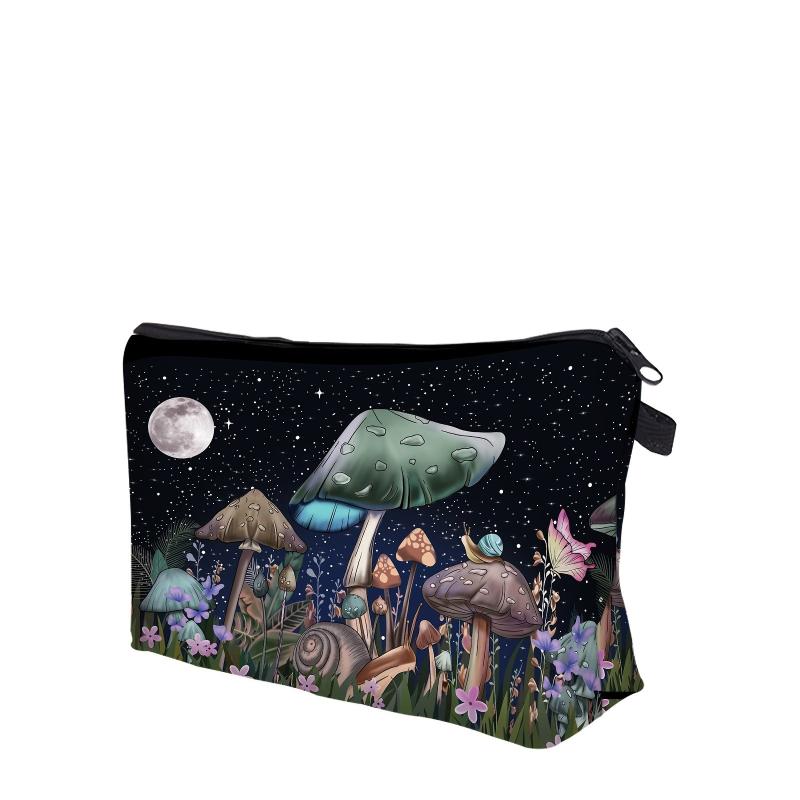 Mushrooms Print Makeup Bag Travel Storage Toiletry Bag