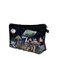 Mushrooms Print Makeup Bag Travel Storage Toiletry Bag
