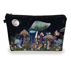 Mushrooms Print Makeup Bag Travel Storage Toiletry Bag