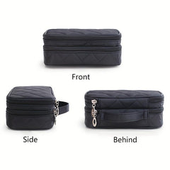Double Layer Cosmetic Handbag Lightweight Travel Storage Bag