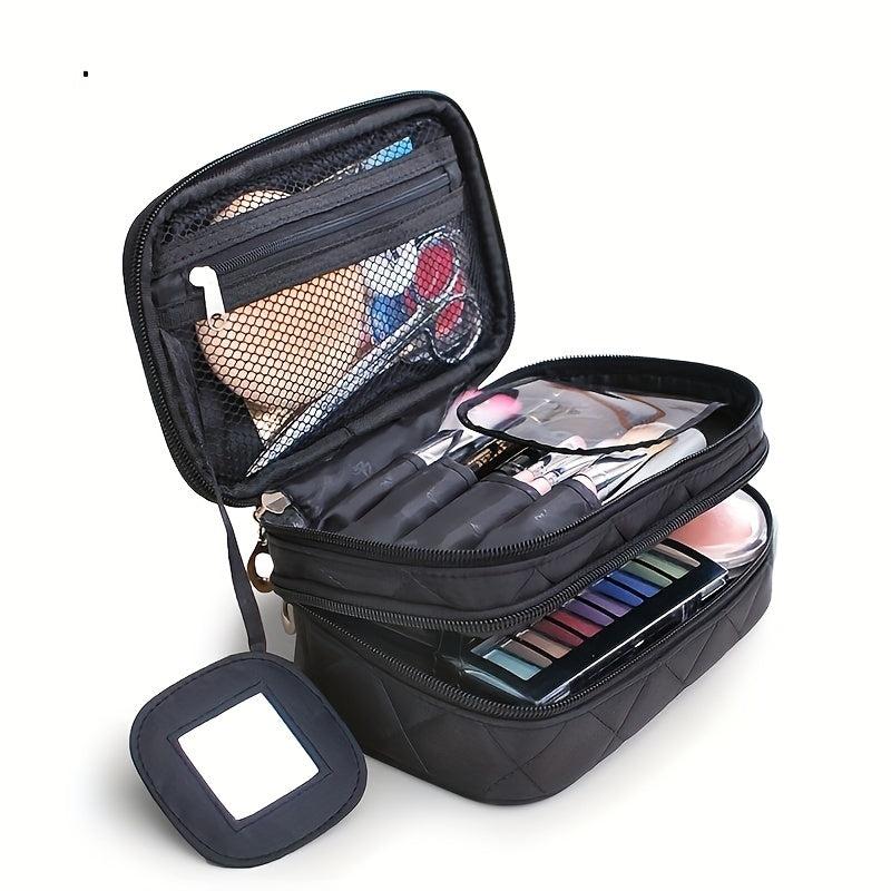 Double Layer Cosmetic Handbag Lightweight Travel Storage Bag