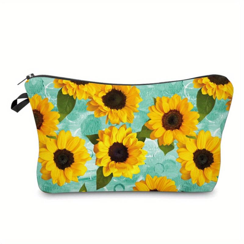 Sunflower Pattern Carry On Bag Zipper Cosmetic Bag
