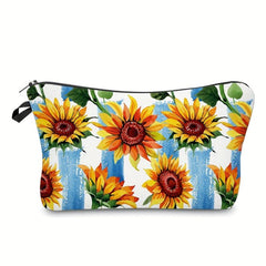 Sunflower Pattern Carry On Bag Zipper Cosmetic Bag