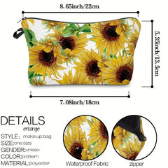 Sunflower Pattern Carry On Bag Zipper Cosmetic Bag
