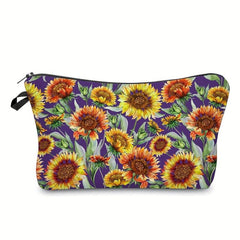Sunflower Pattern Carry On Bag Zipper Cosmetic Bag