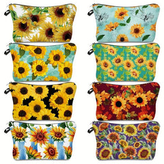 Sunflower Pattern Carry On Bag Zipper Cosmetic Bag