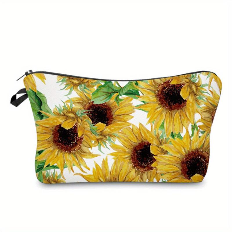 Sunflower Pattern Carry On Bag Zipper Cosmetic Bag