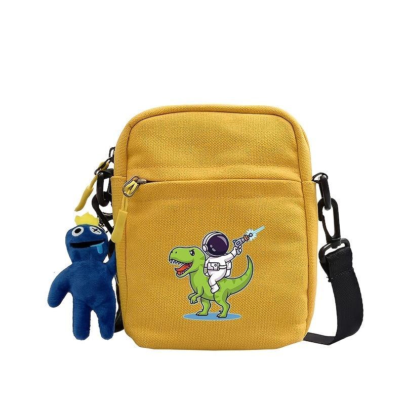 Dinosaur & Astronaut Mini Canvas Shoulder Crossbody Bag for Boys