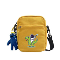 Dinosaur & Astronaut Mini Canvas Shoulder Crossbody Bag for Boys