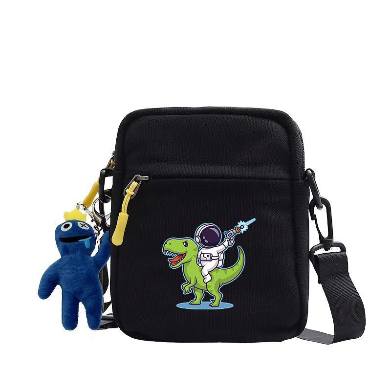 Dinosaur & Astronaut Mini Canvas Shoulder Crossbody Bag for Boys