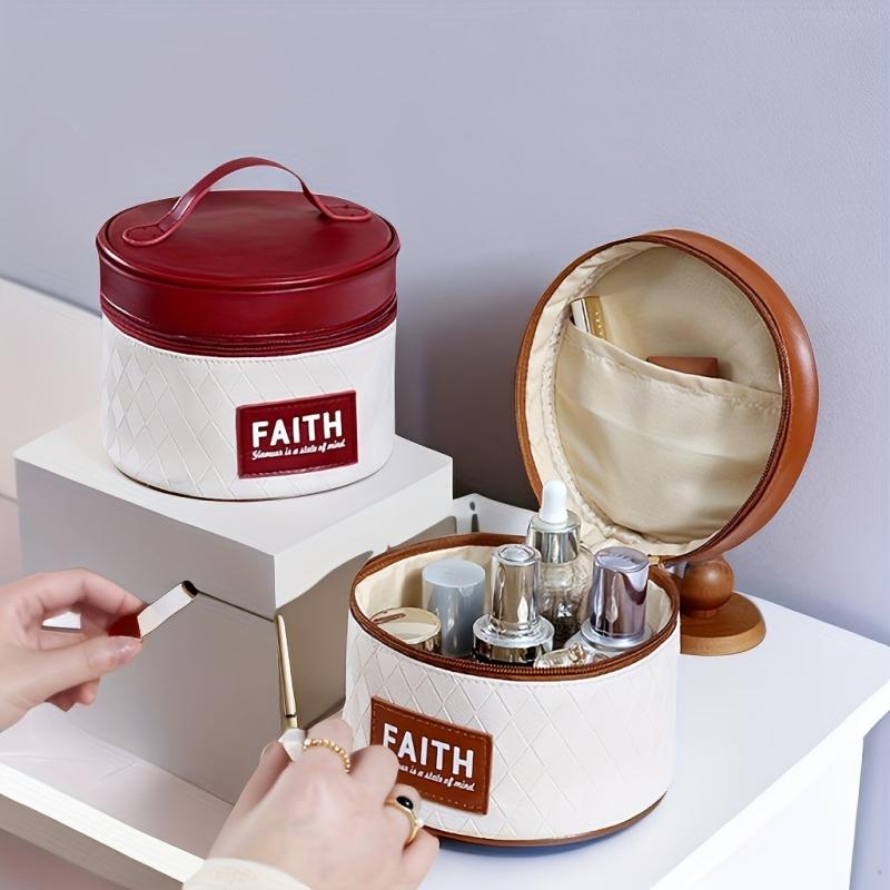 Quilted Bucket Cosmetic Bag Waterproof Makeup Storage