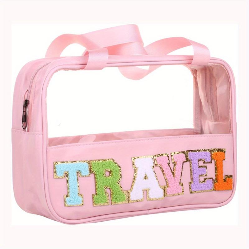 Transparent Letter Pattern Makeup Bag Waterproof Travel Essentials