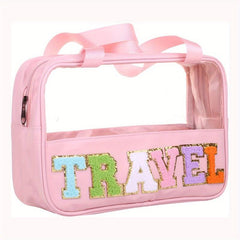 Transparent Letter Pattern Makeup Bag Waterproof Travel Essentials