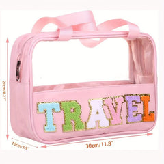 Transparent Letter Pattern Makeup Bag Waterproof Travel Essentials