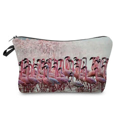 Flamingo Print Cosmetic Bag Makeup Organizer