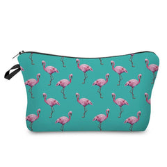 Flamingo Print Cosmetic Bag Makeup Organizer