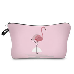 Flamingo Print Cosmetic Bag Makeup Organizer