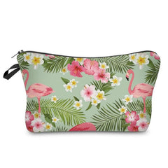 Flamingo Print Cosmetic Bag Makeup Organizer