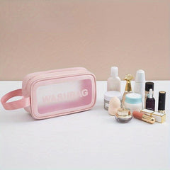 Waterproof Zipper Cosmetic Bag Portable Makeup Organizer Toiletry Wash Bag