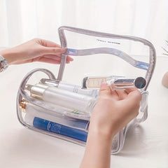 Clear Waterproof Cosmetic Bag Large Capacity Toiletry Storage Travel Pouch