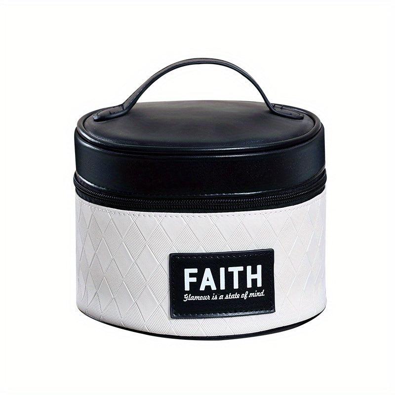 Vintage Round Cosmetic Storage Bag Makeup Pouch Toiletry Travel Bag