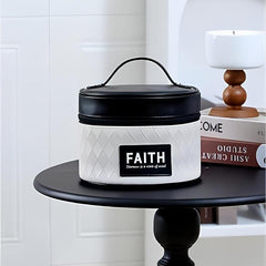 Vintage Round Cosmetic Storage Bag Makeup Pouch Toiletry Travel Bag