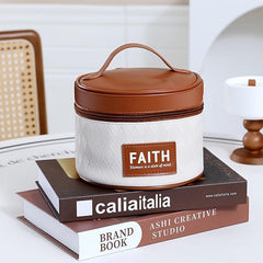 Vintage Round Cosmetic Storage Bag Makeup Pouch Toiletry Travel Bag