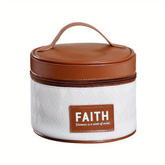 Vintage Round Cosmetic Storage Bag Makeup Pouch Toiletry Travel Bag