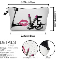 Letter Print Zipper Small Cosmetic Bag Lightweight Travel Storage Bag