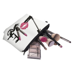 Letter Print Zipper Small Cosmetic Bag Lightweight Travel Storage Bag