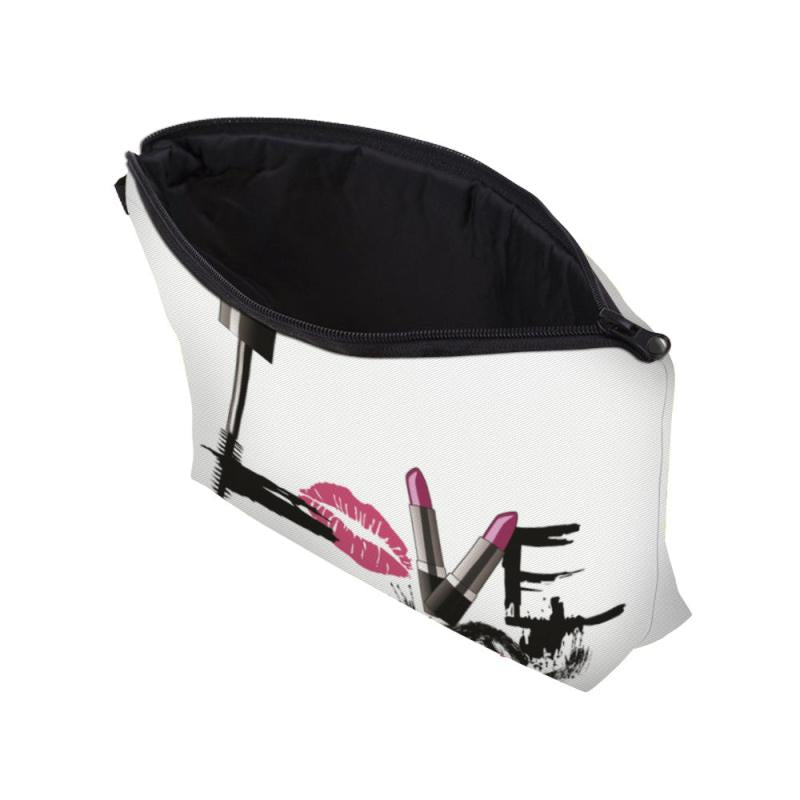 Letter Print Zipper Small Cosmetic Bag Lightweight Travel Storage Bag