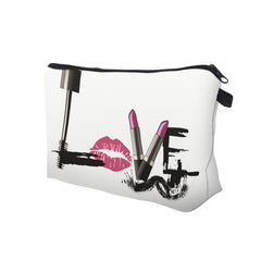 Letter Print Zipper Small Cosmetic Bag Lightweight Travel Storage Bag