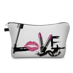 Letter Print Zipper Small Cosmetic Bag Lightweight Travel Storage Bag